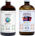 LIQUIDHEALTH Complete Multivitamine multiple & Calciu și magneziu lichid de vitamina Bundle pentru adulți - Întregul organism de sănătate, Sistemul imunitar, Suportul osos și comun - Whole Foods, Vegan, Non-GMO, SUA Made