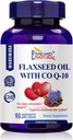 Ulei de in cu CO Q-10 (Daily antioxidant and Cardiovascular System Support), GMP, Natural Product Assn Certified, Made in USA - 400mg, 60 Softgels
