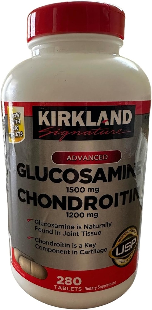 Kirkland Semnătura Glucosamine HCI 1500mg Chondroitin Sulfate 1200mg 220 comprimate/Nou număr crescut
