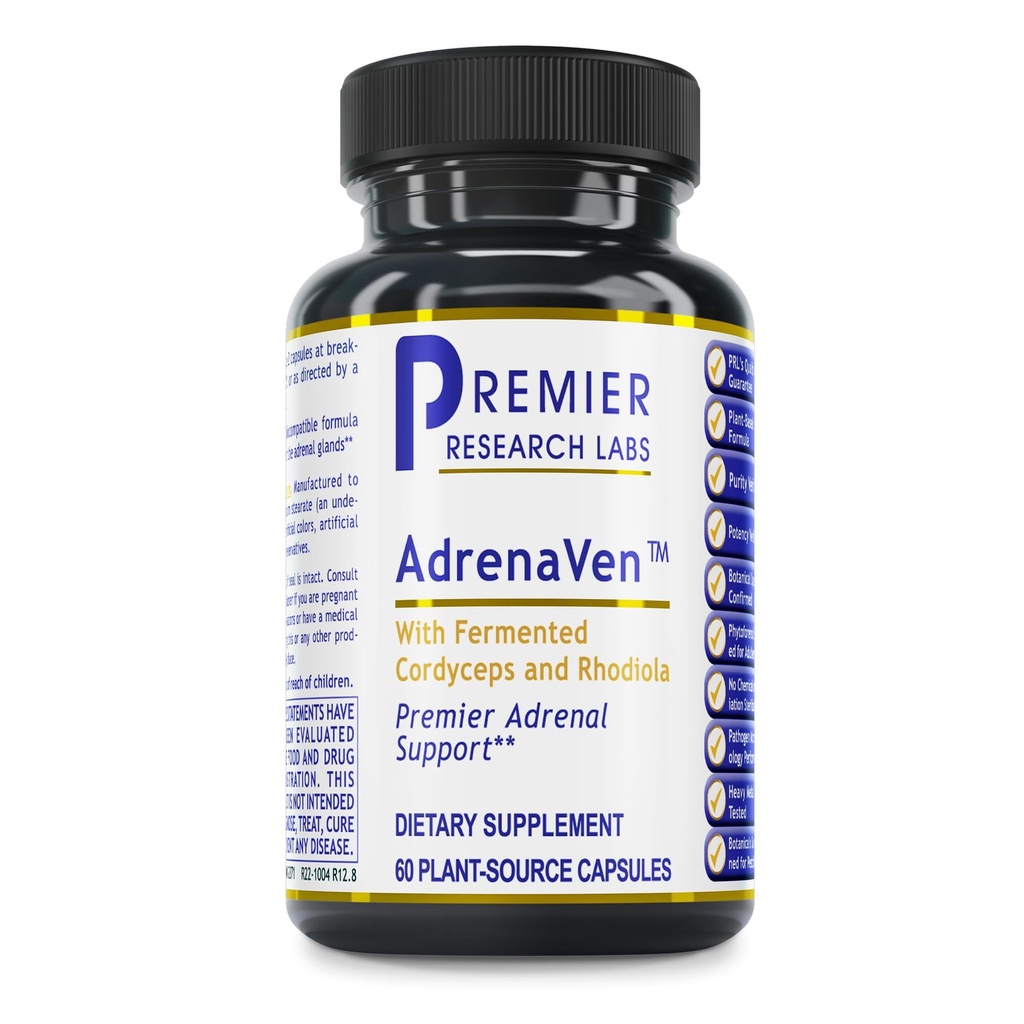 Premier Research Labs 30 Servings-AdrenaVen - Suplimentul de sănătate suprarenală, Suporturi Glanda suprarenală de sănătate și stres - Sanatate suprarenală organică - 60 capsule de plante-sursa