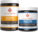 ACTIVATEYou Morning Complete Prebiotics, Probiotice, și Green Superfoods (Citrus Medley) & Nighttime Complete, Ashwaghanda (Raspberry Lemonade), 30 Servings