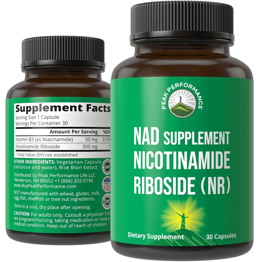 Nicotinamidă Ribozidă NR Supliment. NMN Supliment alternativ NAD + niacinamidă pentru NAD+ Nivele ca vârstă. A treia parte testat, non-GMO, gluten gratuit, Vegan NR vitamine Suplimente pentru femei și bărbați
