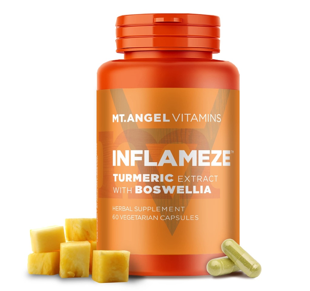 Mt. Angel Vitamins - InflamEze, Boswellia, Curcumin, Querbetin, Bromelain (60 capsule vegetariene)
