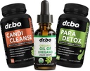 Oregano Oil Picături lichide organice și capsule de curățare - Ulei organic de picături de Oregano Extract de tinctură, Candi Cleanse Detox - Acid caprilic, nucă neagră de lemn de vierme și capsule de cuțite