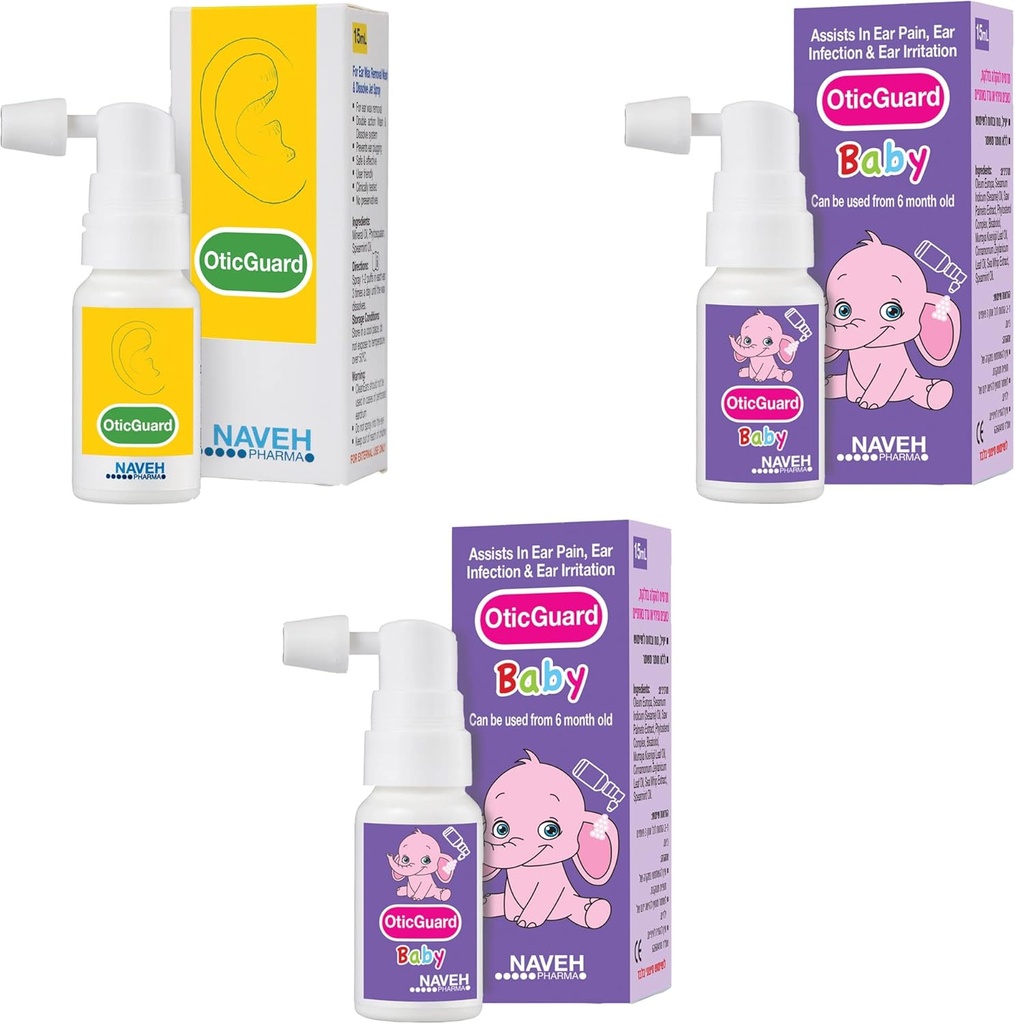 NAVEH PHARMA Otic Guard Infecţie a urechii Pulverizarea copilului 0. 5 Fl Oz (2 unităţi) + NAVEH PHARMA Otic Guard Infecţie a urechii Spray 0. 5 Fl Oz (1 unitate)