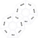 Sibba 7 zile Pill Organizator, 2 PC-medicament cutie de pastile, Daily Pill Holder, Portable Travel Pill Container Holder for Pocket sau Purse, Medicina Planner pentru vitamine ulei de pește, Suplimente(Clear)