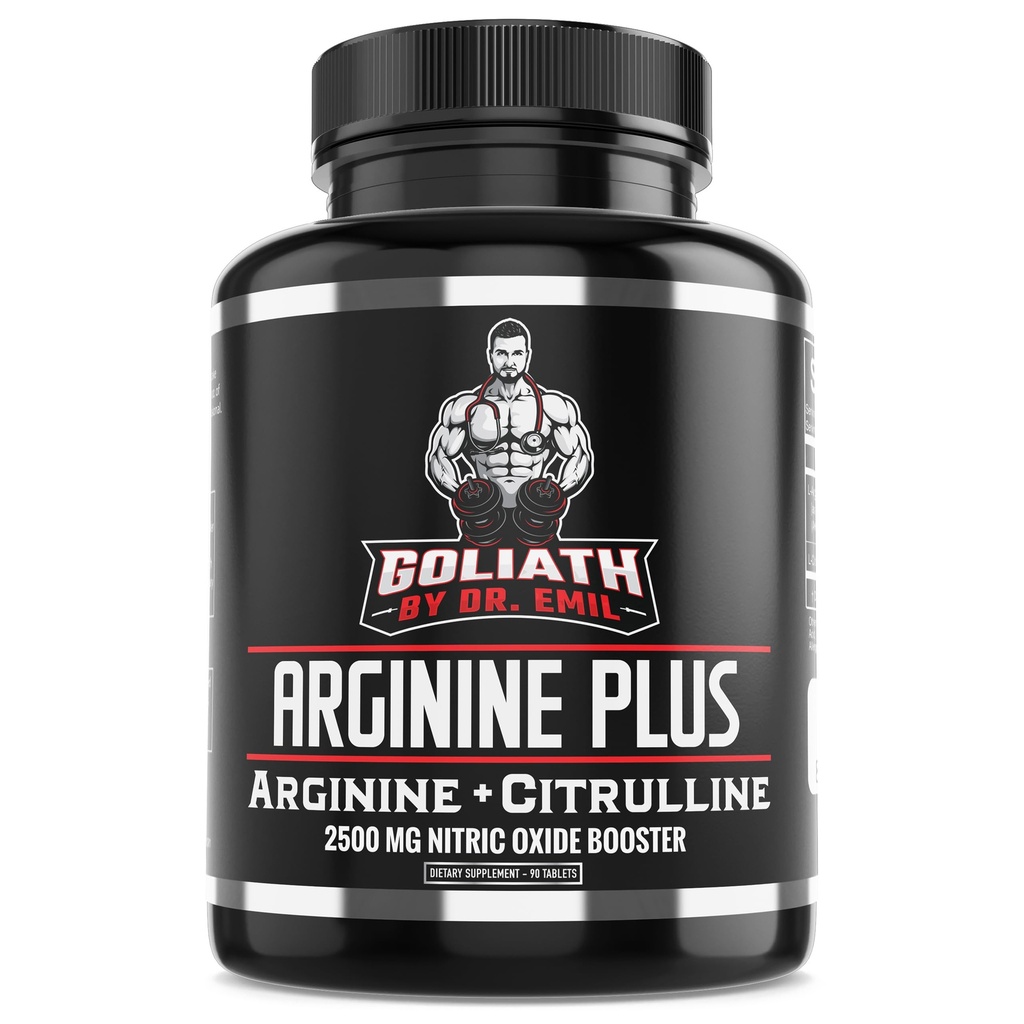 Dr. Emil's ARginINE Plus - L Arginine + L Citrulină - 2500 MG comprimate cu doză mare fără rapel - Supliment cu oxid nitric pentru vascularitate și sănătate cardiacă (Arginina AAKG și Citrulină Malate 2:1)
