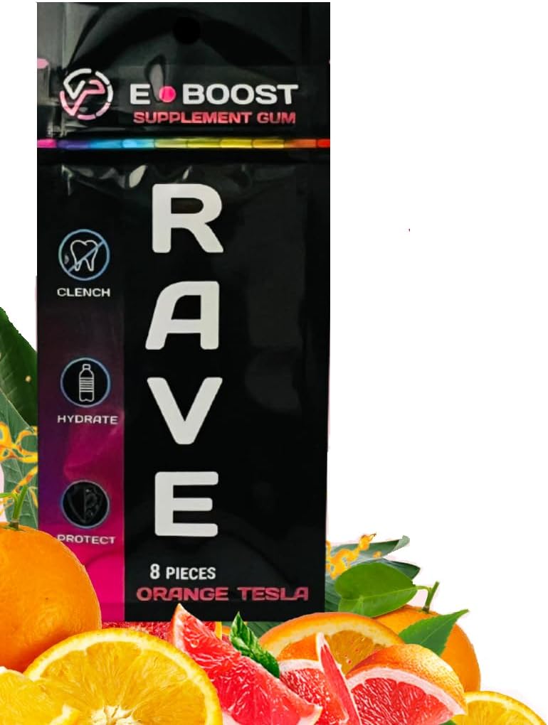 VitaPLUR E-Boost Gum, 10 Pack, Rave Supplement, Festival Wellness, Magneziu, Vitamine Rave, Rave Gear, Antioxidanti si Electroliti, 5-HTP gratuit! Adderall Comedown