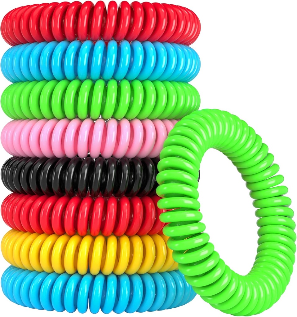 12 Brăţări pentru ţânţari, brăţări pentru ţânţari în aer liber pentru adulţi şi copii, înfăşurate individual în benzi impermeabile fără DEET