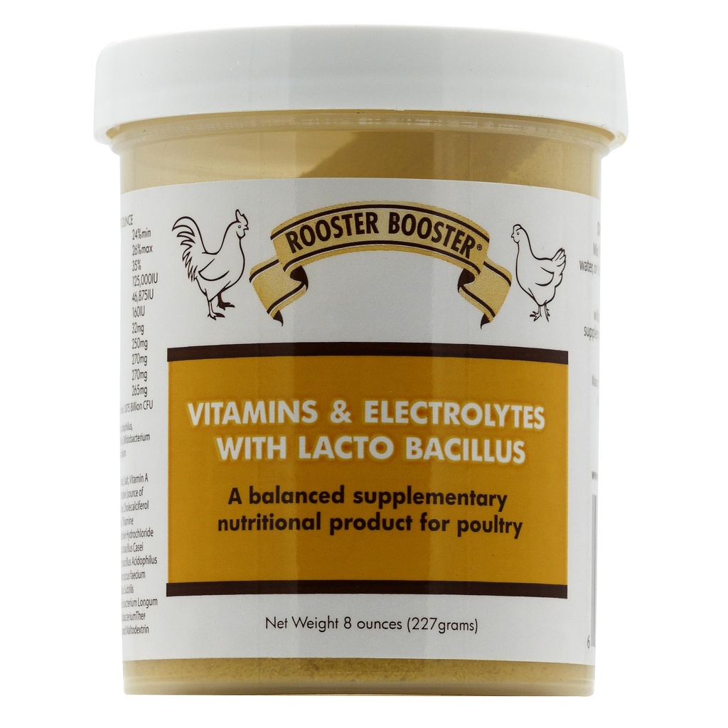 Rooster Booster Vitamine și Electrolytes cu Lactobacillus, Natural, 8 oz.