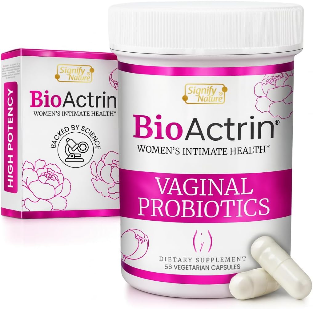 Bioactrin Probiotice vaginale pentru femei - Tratament de vaginoză bacteriană Formulată, Infecţie cu Drojdii şi Vaginită - Tratamentul BV pentru femei Probiotic- pH Suport vaginită feminin - 56 pastile