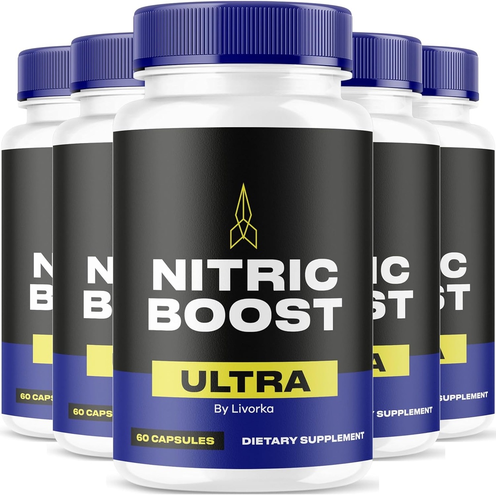 LIVORKA Nitroc Boost Ultra pulbere Acum în capsule, Advanced Formula - 300 Conte (5 luni de aprovizionare) - Pachet de 5