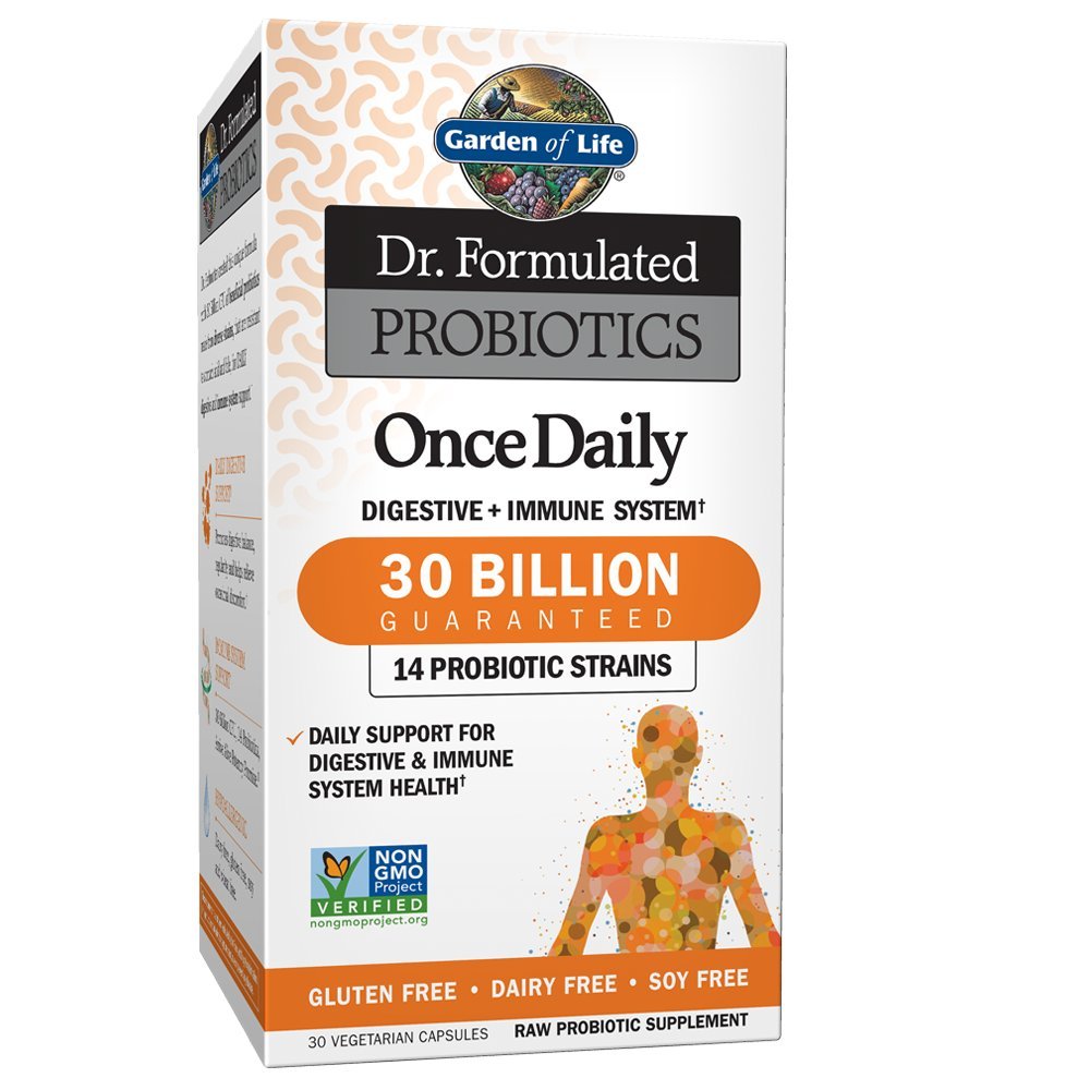 Grădina de Viaţă Dr. Probiotice Formulate O dată pe zi - Acidophilus Probiotic cu suport zilnic pentru Digestive şi Immune Health - Gluten gratuit, lactate gratuit, Soy Probiotice gratuite, 30 Capsule vegetariene