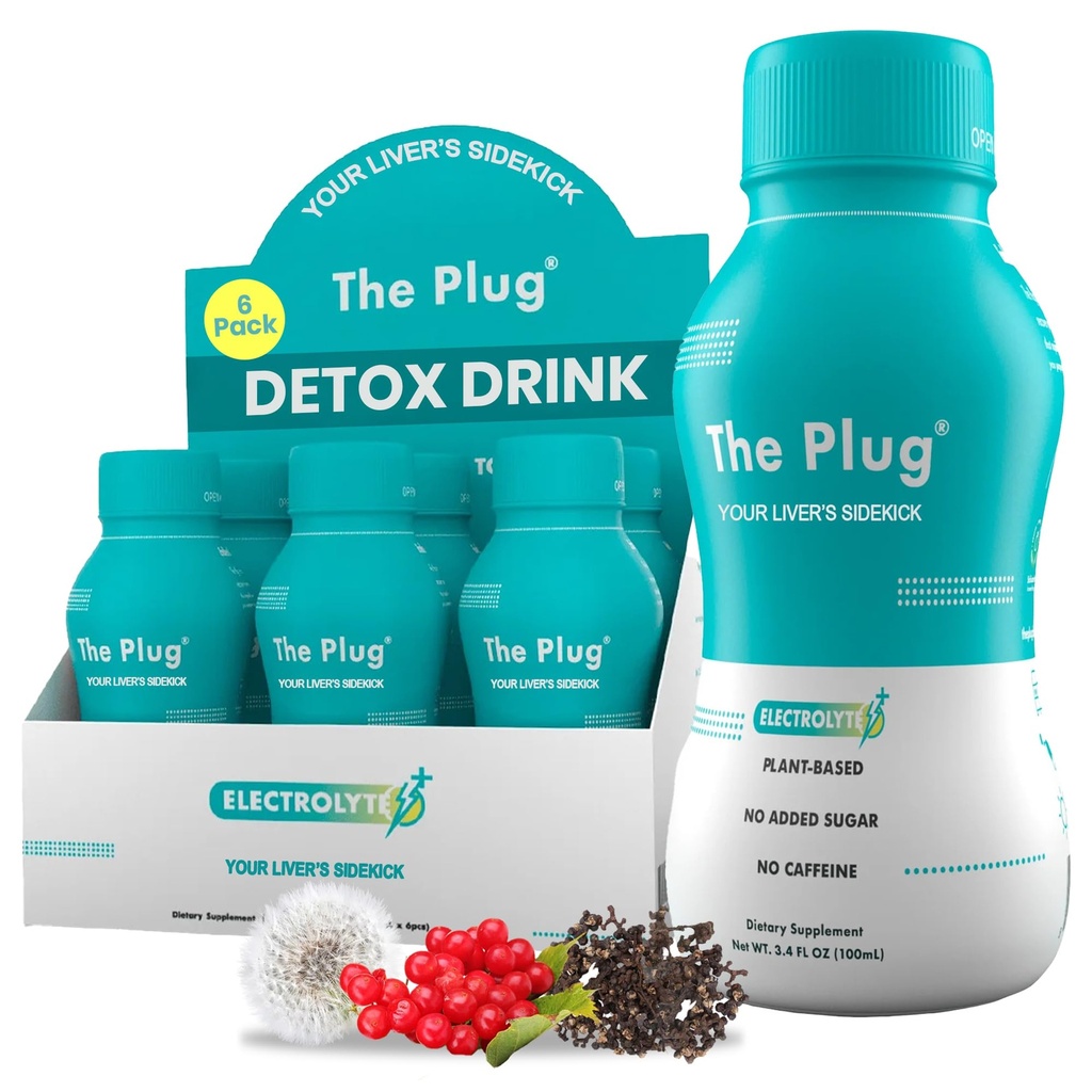 Plug de ficat curata Detoxifiere & Reparatii Drink - plante pe baza de electrolitice Herbal Drink pentru suport hepatic & Sanatate, Blooting Relief, Restaura antioxidanti si minerale 