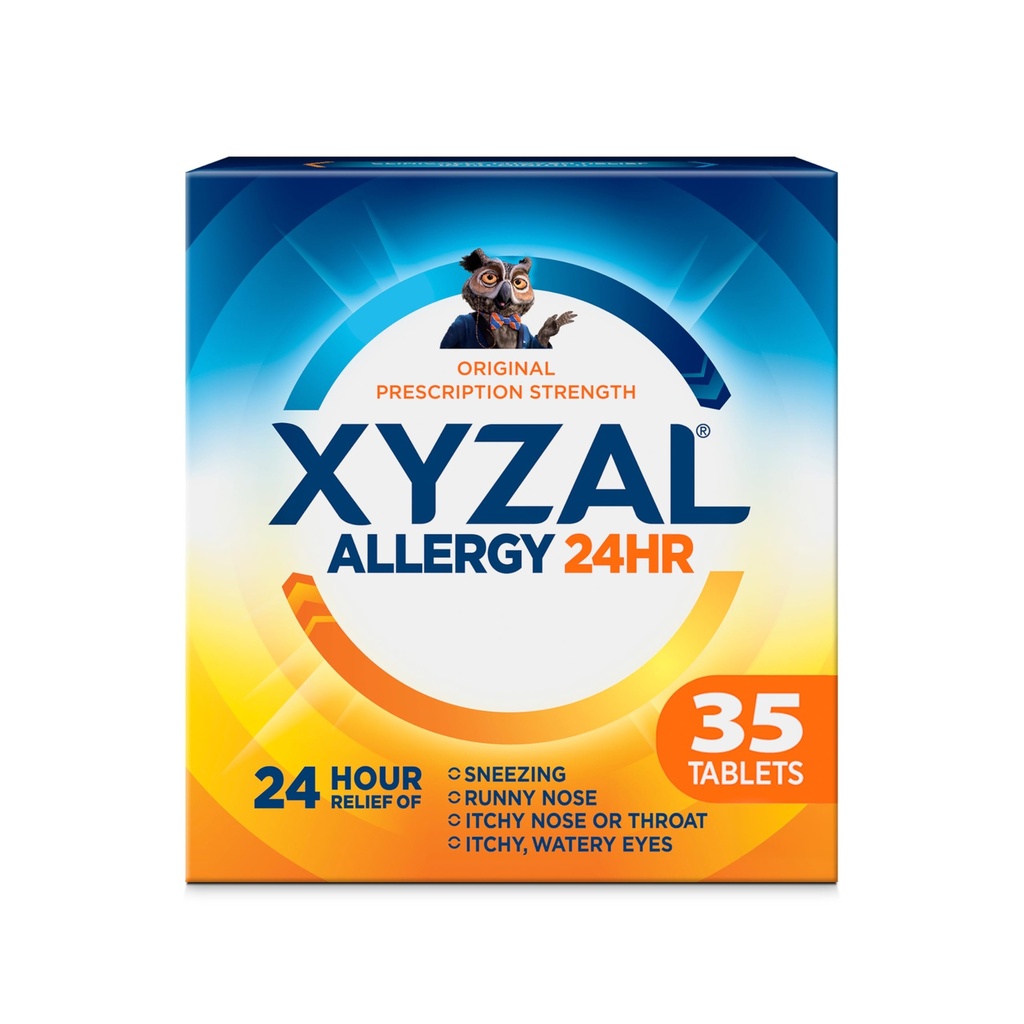 Xyzal 24 ore Alergie Relief Medicina, Recrutare originala Rezistenta Antihistamina, Levocetirizina Dihidroclorhidrat comprimate, 5 mg, 35 Număr