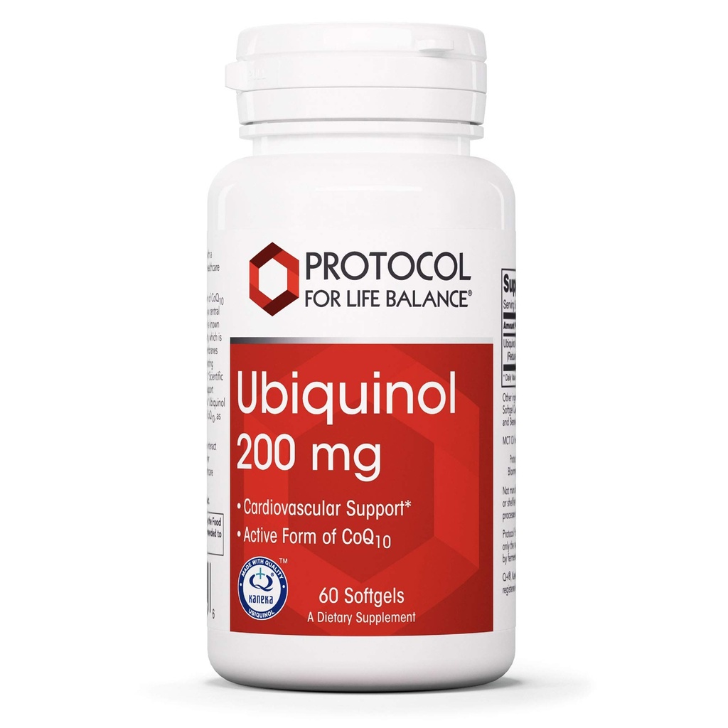 PROTOCOLUL DE BALANCE VIAŢĂ UBIchinol 200mg - Biodisponibil CoQ10 Softgels - Heart Health Support - Oxidative Stres Quencher - Soy Free & Dairy Free - 60 Softgels