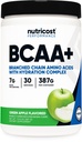 Nutricost BCAA + pulbere de hidratare (Apple verde) 30 Serviri - Aminoacidi din lant ramificati cu complex de hidratare - Gluten-free, non-GMO