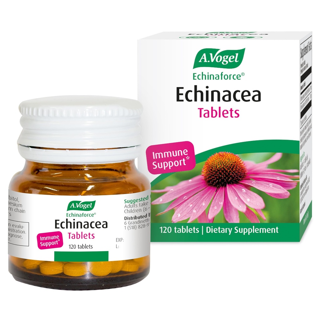 A. Vogel Echinaforce - Pachet de echinacea organică proaspătă - 120 comprimate - 3X mai puternic Formula decât deshidratat 