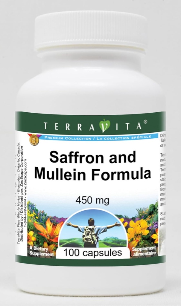 Saffron şi Mullein Formula - 450 mg (100 capsule, ZIN: 513981) - 3 ambalaje