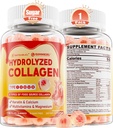 Colagen Peptide Gummies pentru femei, Sugar Free Multi Colagen Supliment, 1400mg Hidrolized Colagen Tipuri I II III V X, 5000mcg Biotina, Vitamina C A D3 B6 pentru par, Piele & unghii, Os, 60Cts