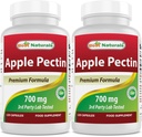 Cele mai bune Naturale Apple Pectin 700 mg - Dietary Fiber - Suport intestinal - 120 capsule (120 Count (Pachet de 2))