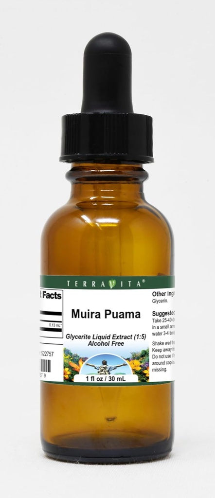 Muira Puama Glicerite Extract lichid (1:5) - fără aromă (1 oz, ZIN: 52275) - 3 Pack