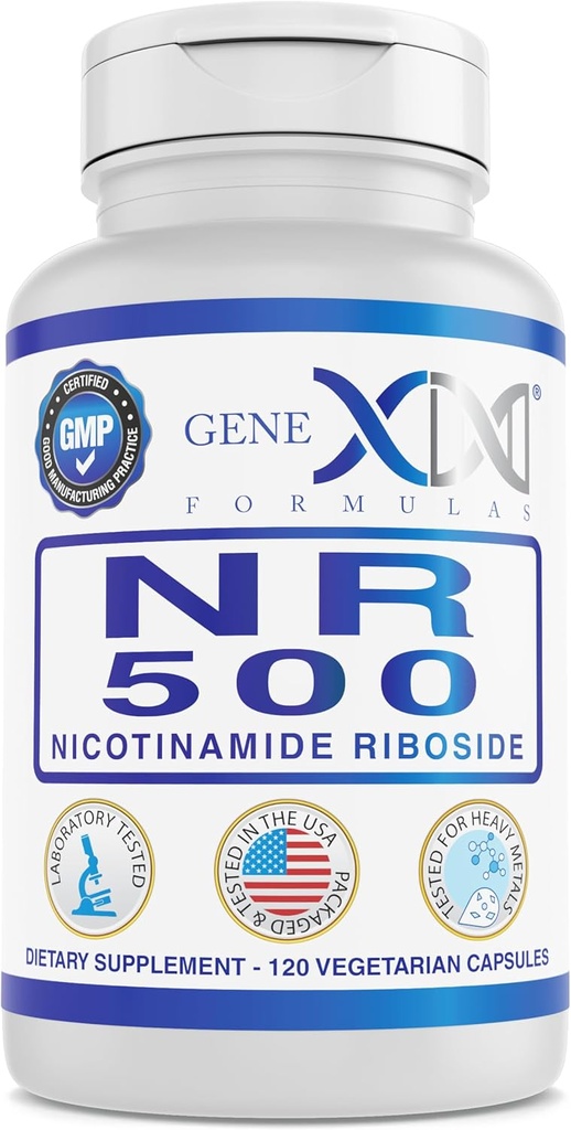 Formulare Genex NR Nicotinamidă Ribozidă 500mg/Serving (120 capsule) NAD+ Precursor pentru îmbătrânire sănătoasă - GMP-Certificat, Non-GMO, Gluten-Free, Vegetarian (1 ambalaj)