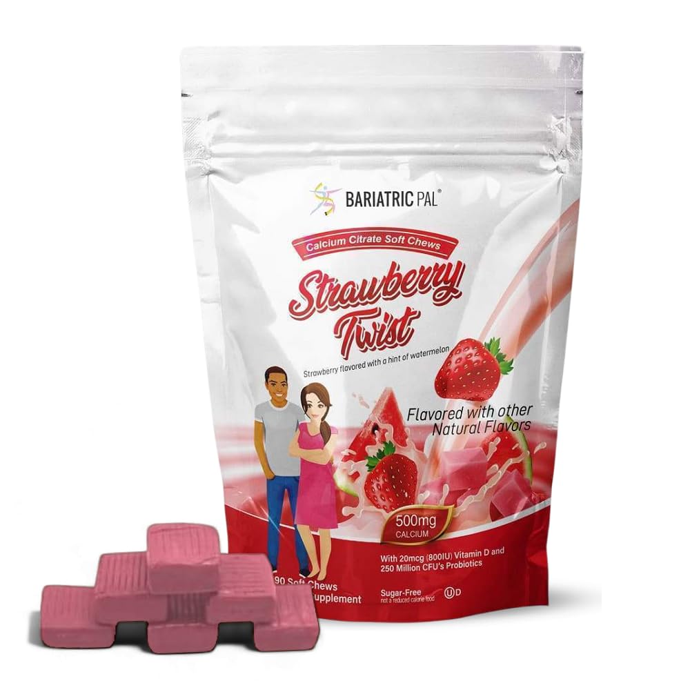BariatricPal de zahăr-gratuit Citrat de calciu Chews Soft 500 mg cu vitamina D & Probiotice 