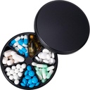 Metal Pilula Dispenser Organizator de pastile cu 7 Compartimente - Heavy Duty Anti-Mix Pilula Container, Mari impermeabile zilnic Pilula caz de vitamina, medicina, Supliment, Ulei de pește, 0.39lb (Negru)