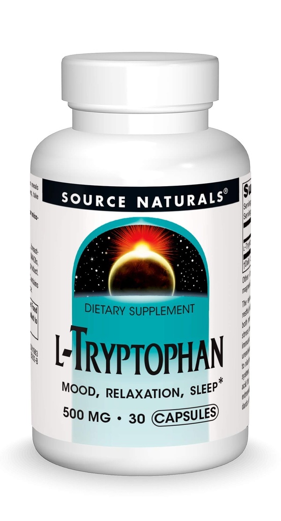 Naturals sursă L-Tryptofan, pentru Mood, Relaxare, și somn *, 500mg - 30 capsule