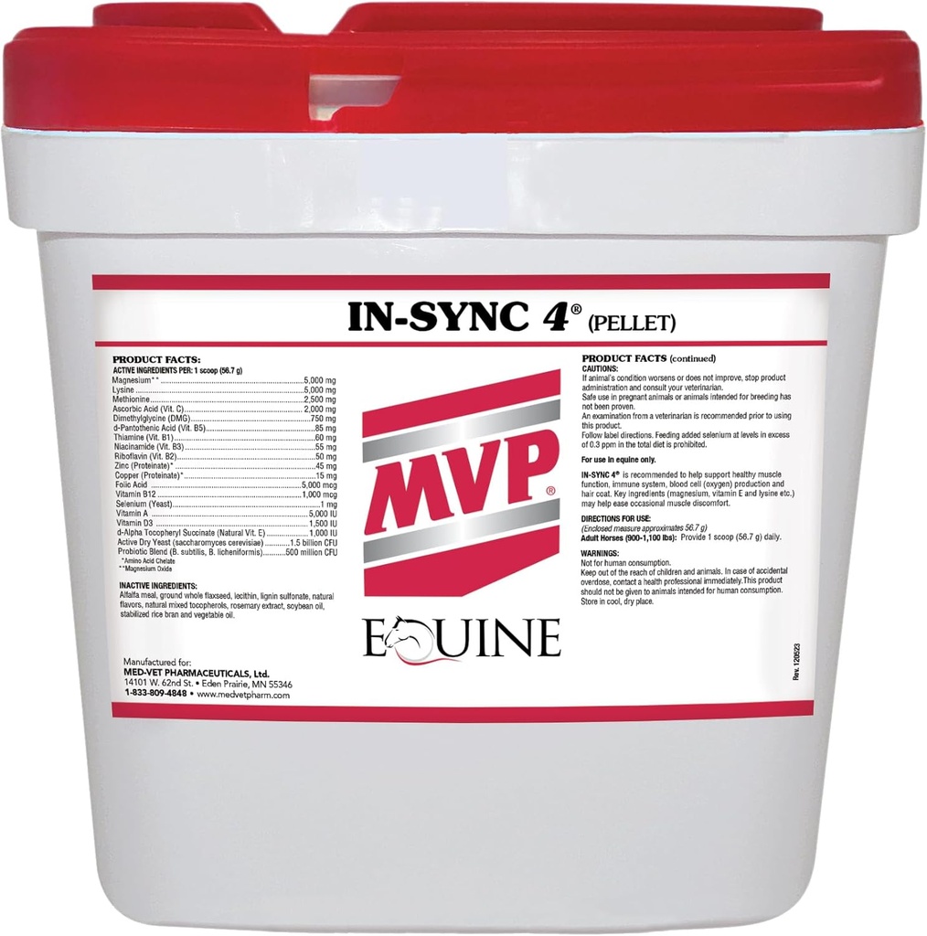 MVP in-Sync (24lb) cu vitamina E naturală pentru sănătatea musculară / Recovery la cai...