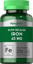 Piping Rock Supliment de fier 45 mg 