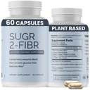 OPTIVIDA Sugr-2-Fibr - Premium Sugar Supplement* (60 Count) - Support Healthy Sugar Levels* by Supporting Glucoză Metabolism to Fiber* - Gluten Free, Non OMG, Veggie Capsules.