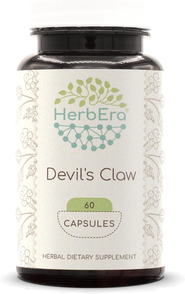 Gheara Diavolului HerbEra 60 Capsule, 500 mg, Gheara Diavolului (Harpagophytum Procumbens) Rădăcină uscată (60 capsule)