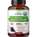 Zazzee USDA Organic Black Elderberry 10:1 Extract, 5000 mg Putere, 120 Capsule Vegan, 2 Luna de aprovizionare, Standardizat, Concentrat 10X Extract, 100% Vegetarian, All-Natural, Non-GMO, Made in the USA