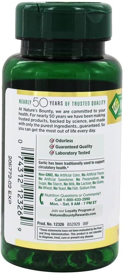 Nature's Bounty Usturoi extract 1000 mg, 100 Rapid Release Softgels (Pachet de 2)