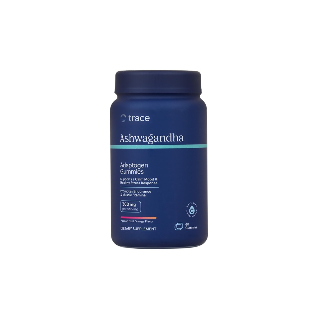 Trace Minerale Ashwagandha - Ashwagandha Gumies pentru susținerea unui mindset sănătos - Supliment calmant - Somn mai bun - Sistem imunitar și suport energetic - Pasiune fructe Orange - 60 Conte (30 Serviri)