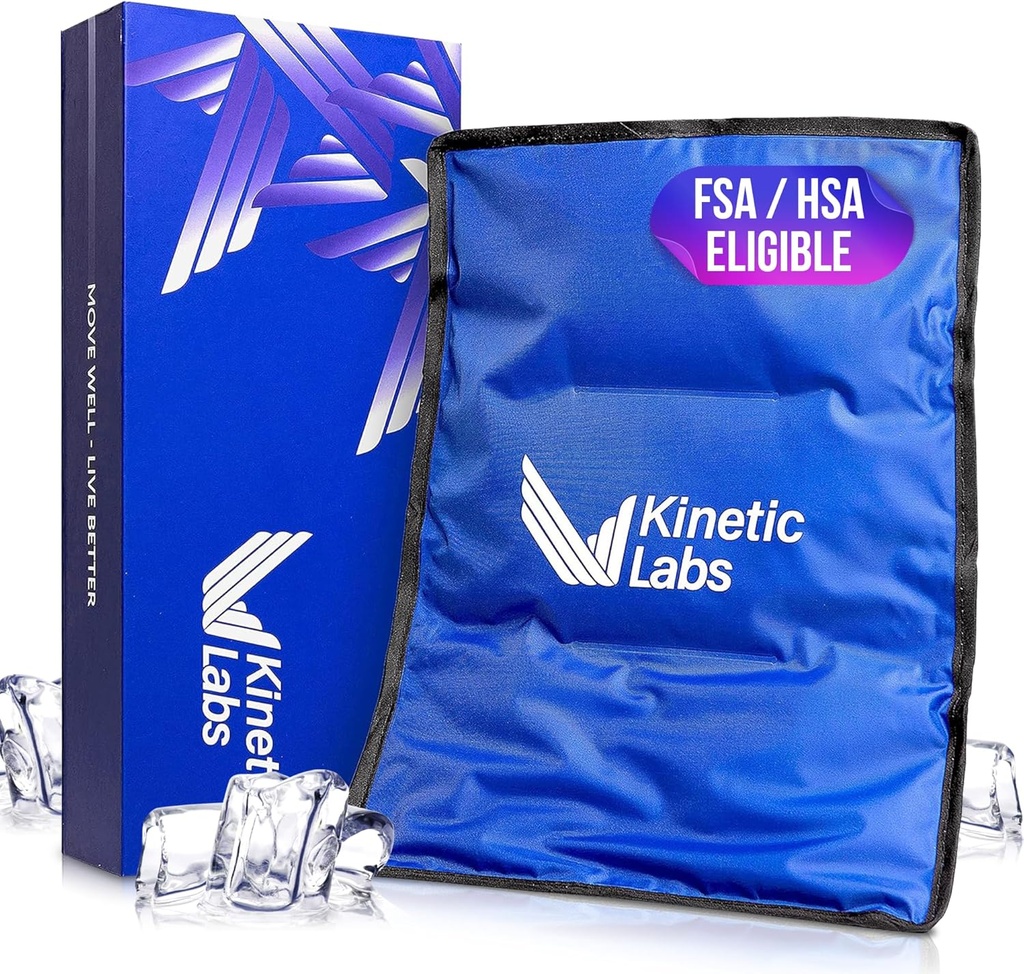 Labs cinetic Reutilizabil Ice Pack pentru leziuni - pachet mare de gheață pentru ajutor durere spate (11x14.5) - pachet mare de gel de gheață pentru spate, genunchi, umăr, Hip