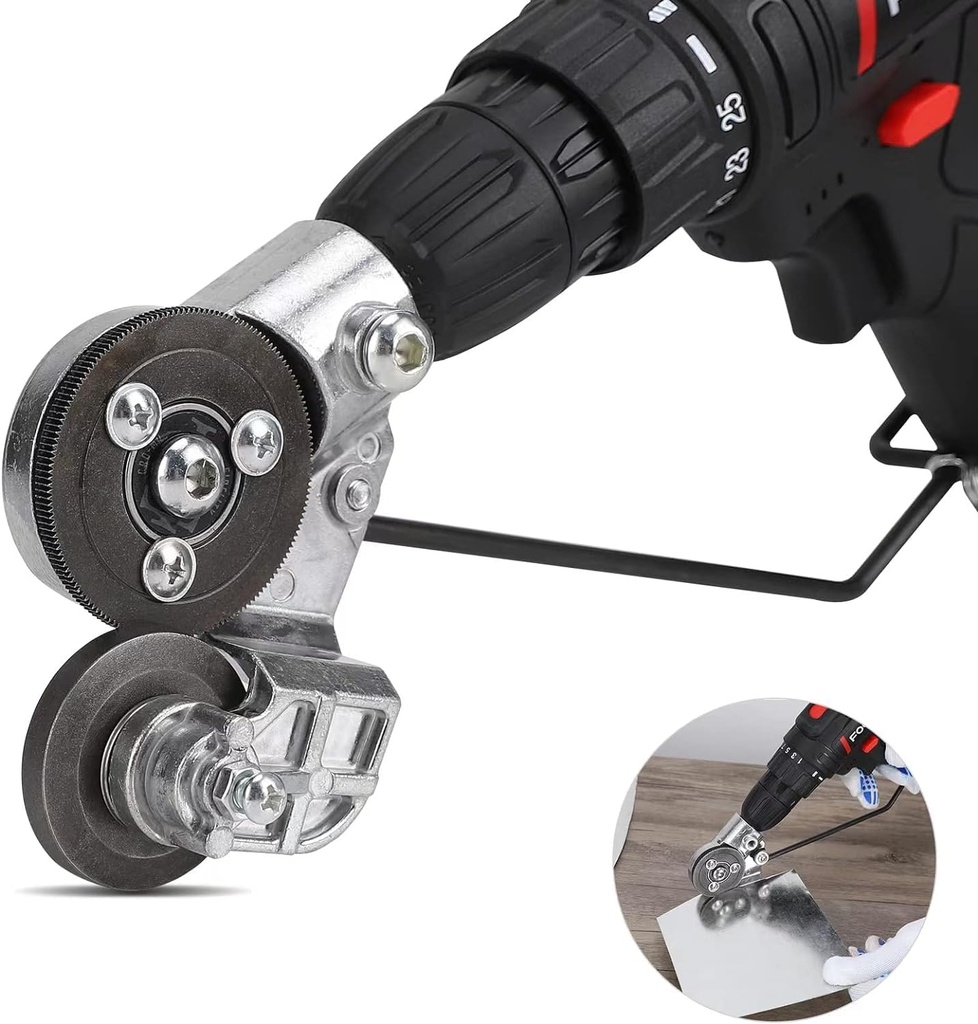 Upgraded Electric Drill Plate Cutter, New Metal Nibbler Drill Cutter atașament / Adaptor, DIY Metal Drill atașament, Sheet Metal Knife pentru tăiere fier, alb foaie, oțel, cupru, aluminiu