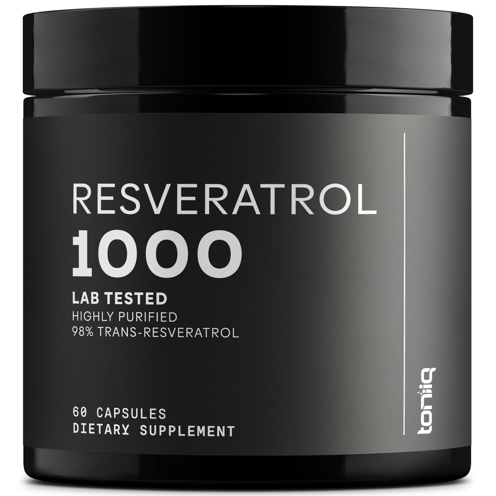 Ultra mare potenta Terta parte testat Trans Resveratrol 1000mg - 98% Pure, extrem de purificate şi Biodisponibile - Resveratrol extract rădăcină - 60 capsule