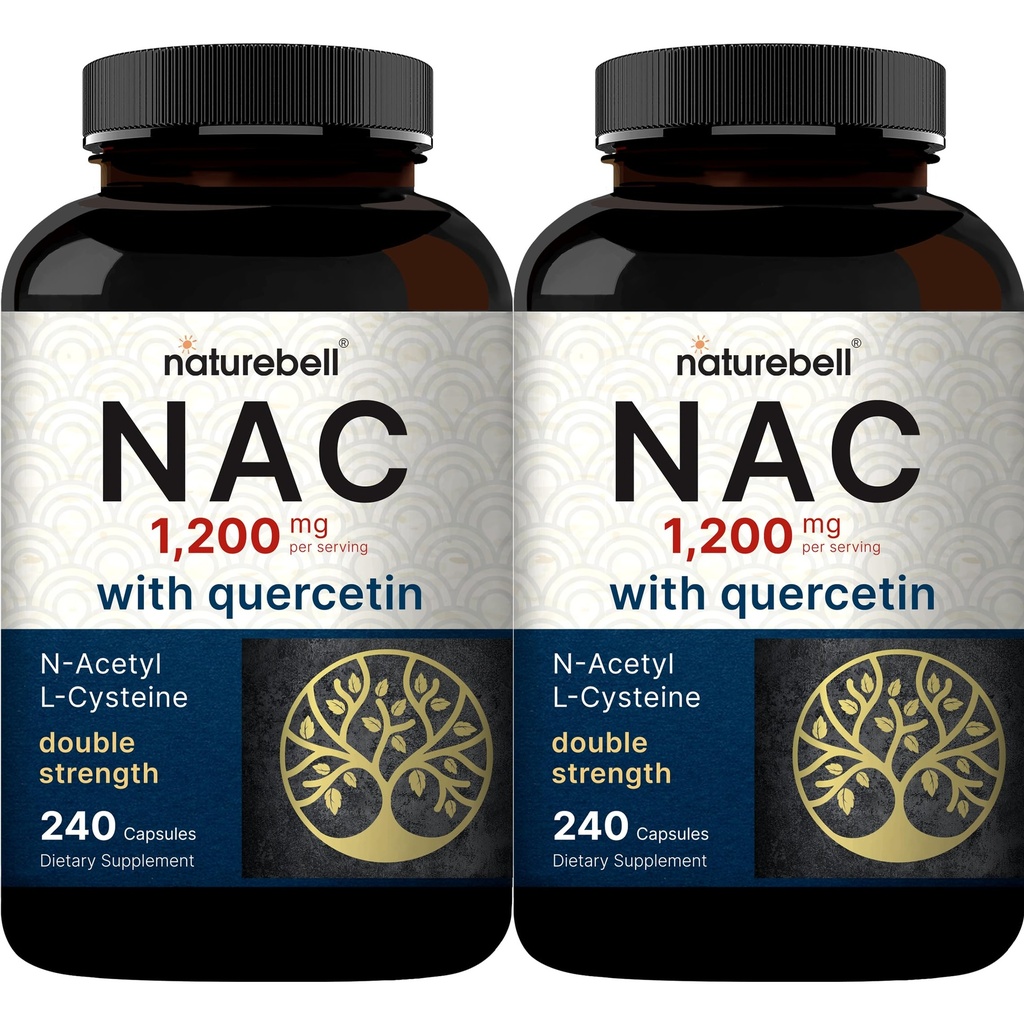 2 ambalaj NAC Supliment (N-Acetyl Cysteine) cu Querbetin, 1200 mg Per Serving, 480 capsule 