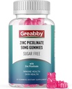 Gume de zinc - Picolinat de zinc 50mg, Zahar gratuit, supliment picolinat de zinc extrem de absorbabil pentru copii si adulti, crestere suport, Functie imuna, Sanatate pielii, 60 gume