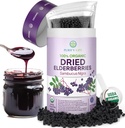 USDA Organic uscate Elderberberries 1lb vrac (Safety Package, Rereaalable Bag, BPA-Free Scoop) Natural, neiradiate, Raw Whole Black Elderberry, Immune Support, Make Sambucus Elderberry Syrup, 1 Lire