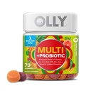 OLLY Multi + Probiotic Adult Multivitamine Gummy, Digestive și Immune System Supplement, Tropical Flavored, 35 Day Supply - 70 Conte