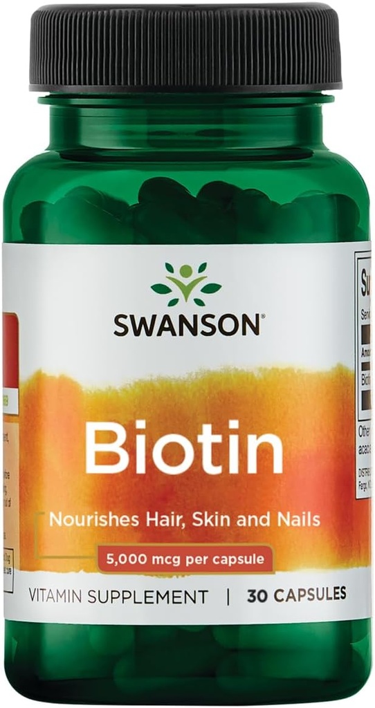Swanson Biotin B7 Vitamina 5000 mcg 30 Capsule