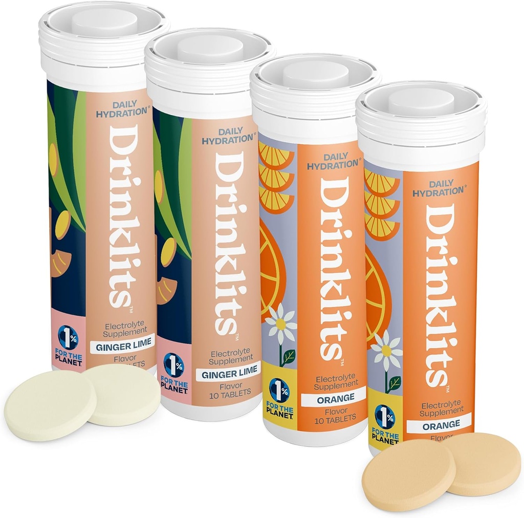 Drinklits Ginger-Lime & Orange Electrolyte Tablete (4) Tube Bundle 