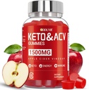 Brilhante Keto ACV Gummies - 1500mg Apple Cidru Otegar Gummies cu rodii Beetroot & Vitamina B12 B6 - pentru barbati si femei - OMG Free & Vegan - 60 Count