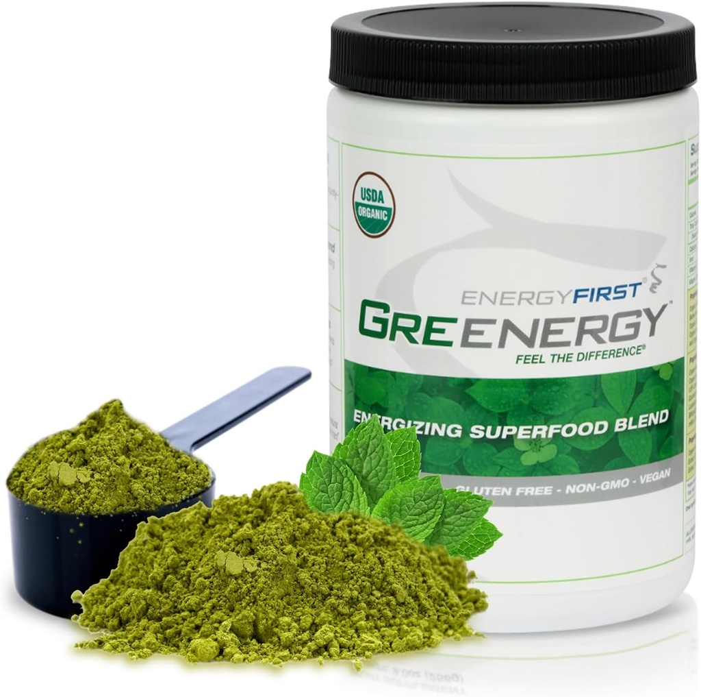 EnergeticFirst Energize and Detoxify Greenergy Organic Superfood Powder - Vegan, Gluten-Free, Sugar-Free, Non-GMO - 30 Servings for Daily Energy & Imunity Boost!