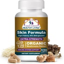 Cancer Sciences Skin Wellness Supplement, USDA Certified Organic Extract de ciuperci Supliment, Extra Putere 1500 mg, Înalta Potenta 40% Beta-Glucans, Suport Imun, Complexitate luminos, 120 Capsule
