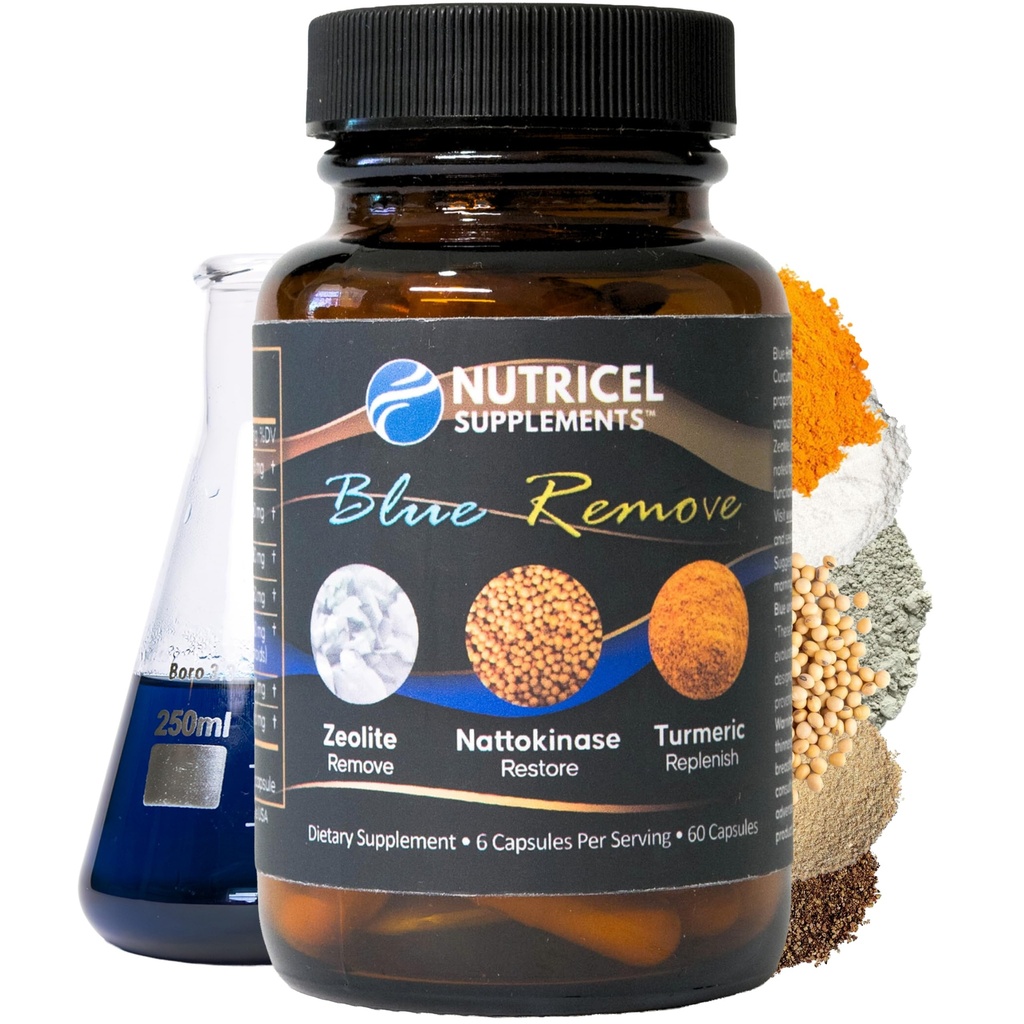 Capsule nutricel Metilen albastru cu Zeolit micronit, Nattokinaza (non-GMO), Turmeric, Bromelain, și NAC - Trusted Made in America Brand - 18mg (USP Reference Compliant) terță parte testat (60ct)